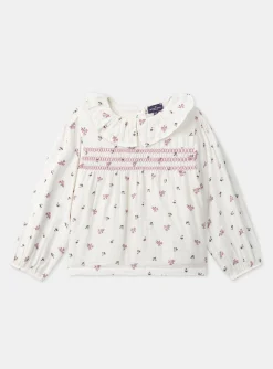 Sergent Major Blouse & T-shirt-Chemisier fleuri en gaze de coton