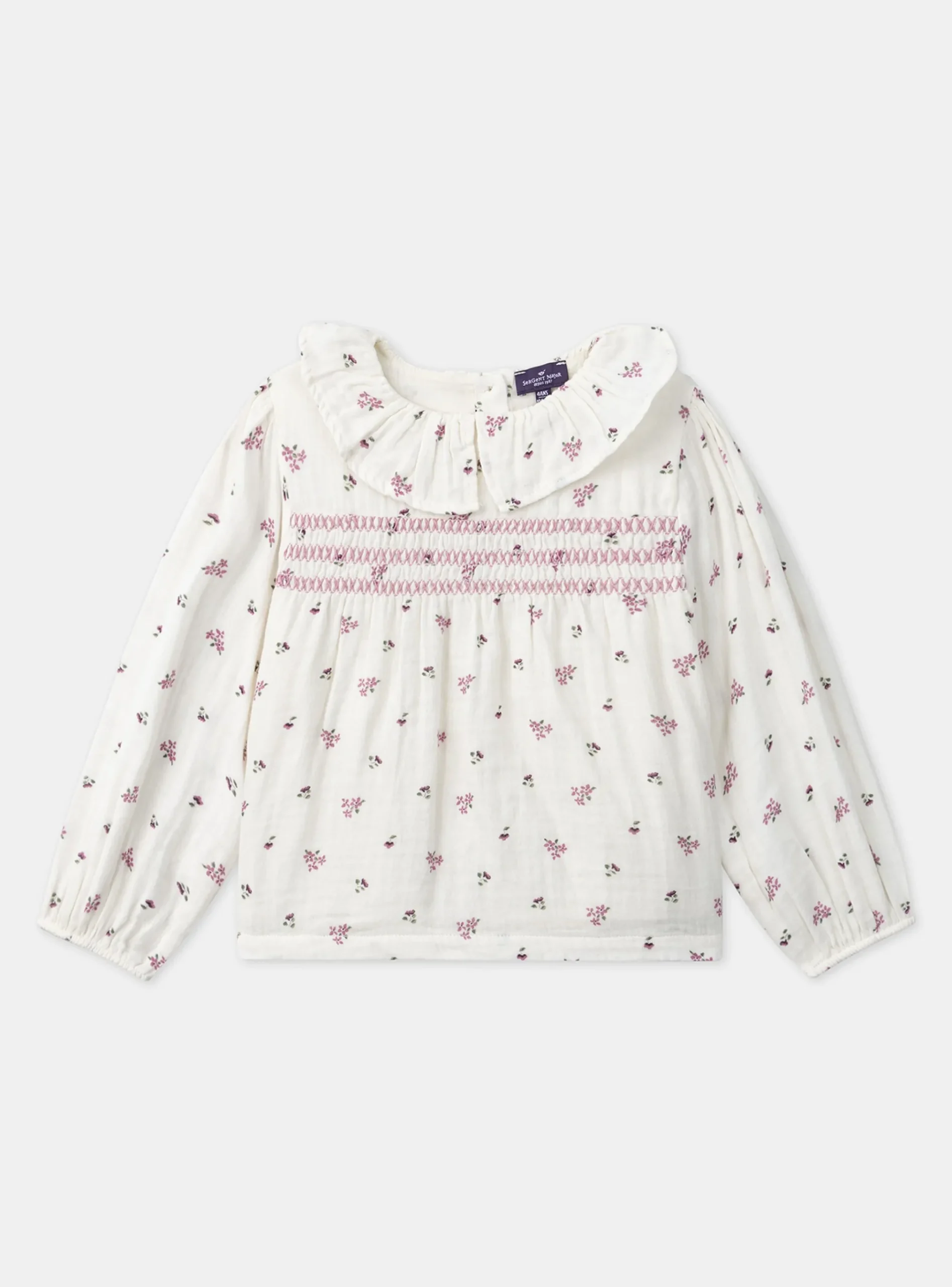 Sergent Major Blouse & T-shirt-Chemisier fleuri en gaze de coton