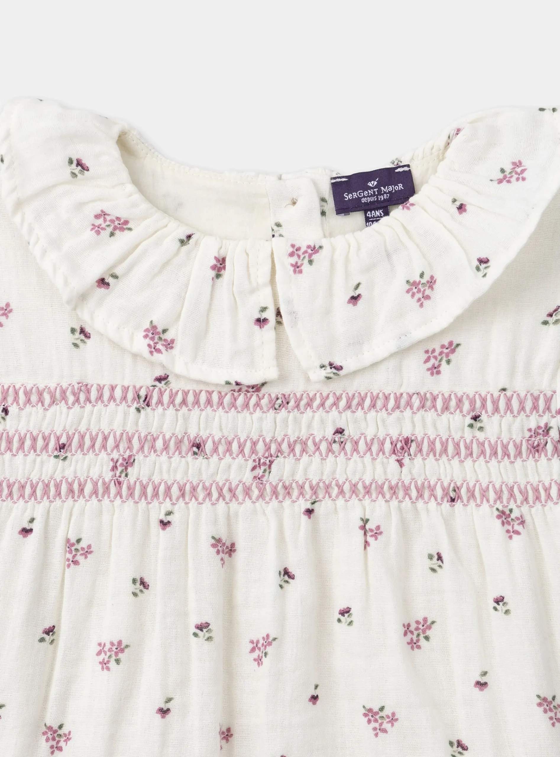 Sergent Major Blouse & T-shirt-Chemisier fleuri en gaze de coton