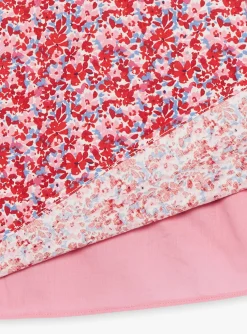 Sergent Major Blouse & T-shirt-Chemisier rose, rouge et lilas &agrave; imprim&eacute; fleuri en twill gratt&eacute;