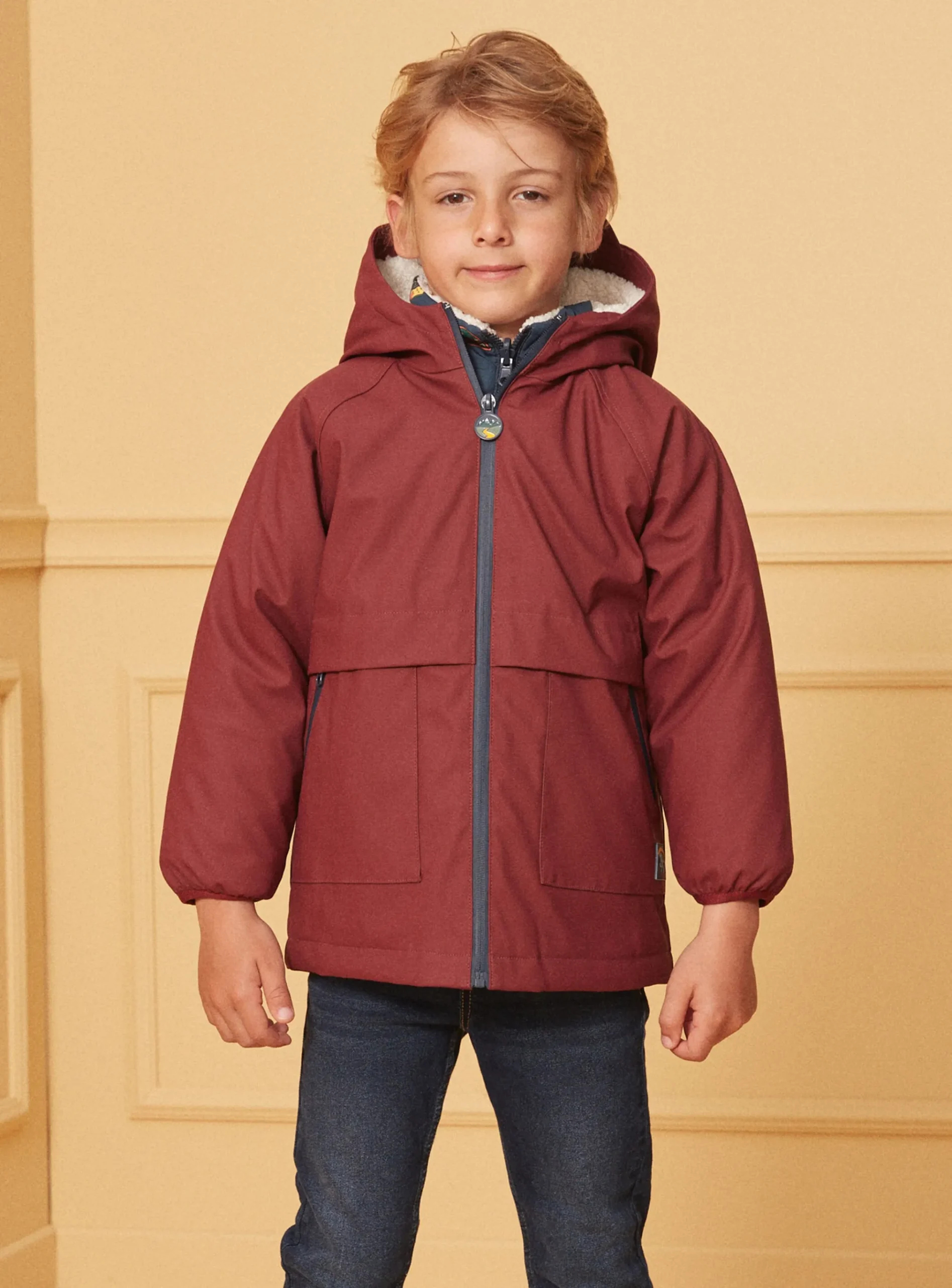 Sergent Major Manteau, Parka & Veste-Ciré Bordeau 3 en 1