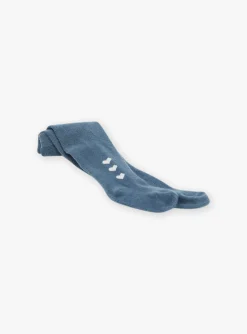 Sergent Major Chaussettes & Collant-Collant bleu ardoise &agrave; motifs coeurs