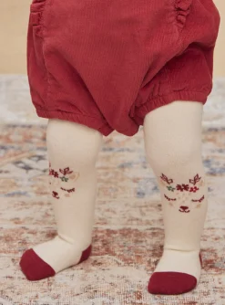 Sergent Major Chaussettes & Collant-Collant &eacute;cru &agrave; jacquard t&ecirc;te d'animal