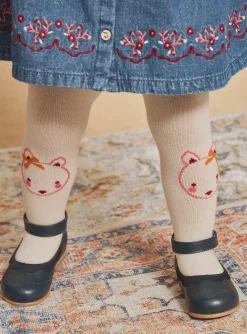 Sergent Major Chaussettes & Collant-Collants écrus à motif chat