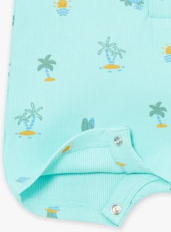 Sergent Major Maillot De Bain-Combinaison sans manches turquoise &agrave; imprim&eacute; &agrave; rayures