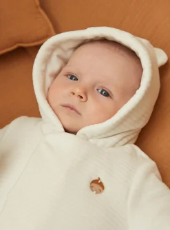 Sergent Major Pilote-Combi-pilote &eacute;crue en velours c&ocirc;tel&eacute; &agrave; capuche