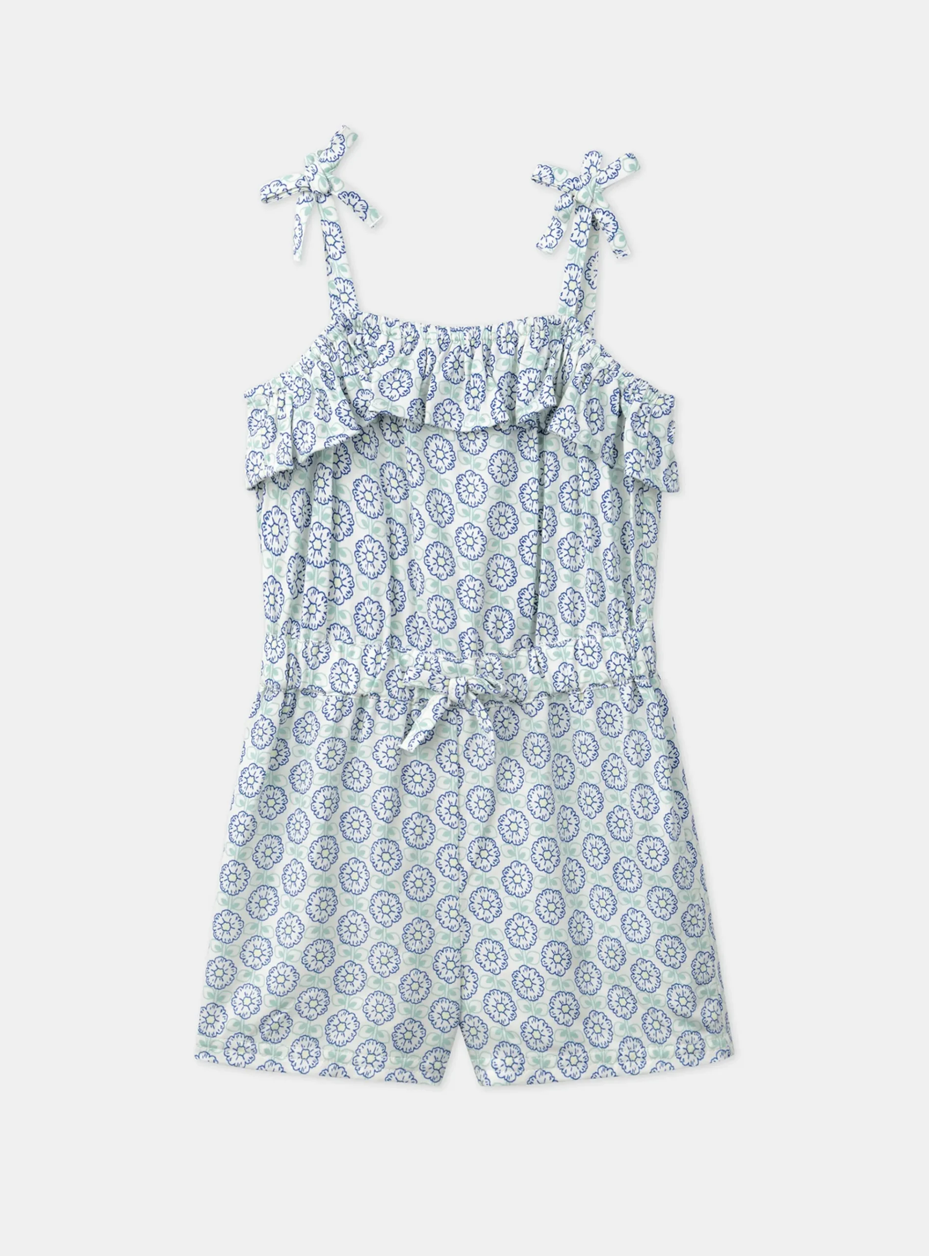 Sergent Major Robe & Combinaison-Combishort Fleurie à Volant Ivoire