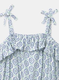 Sergent Major Robe & Combinaison-Combishort Fleurie à Volant Ivoire