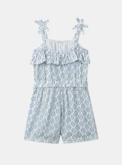 Sergent Major Robe & Combinaison-Combishort Fleurie à Volant Ivoire