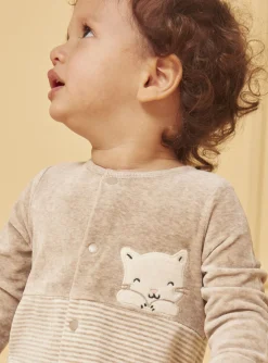 Sergent Major Pyjama & Grenouillère-Dors-bien chat en velours