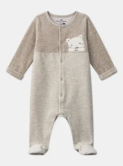 Sergent Major Pyjama & Grenouillère-Dors-bien chat en velours