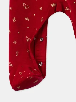 Sergent Major Pyjama & Grenouillère-Dors-bien en velours avec bandeau de No&euml;l