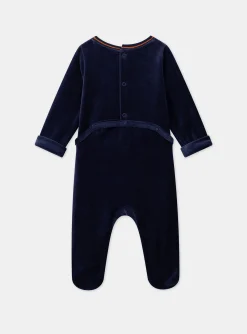 Sergent Major Pyjama & Grenouillère-Dors-bien en velours avec bonnet