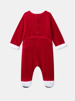 Sergent Major Pyjama & Grenouillère-Dors-bien en velours avec bonnet de Noël