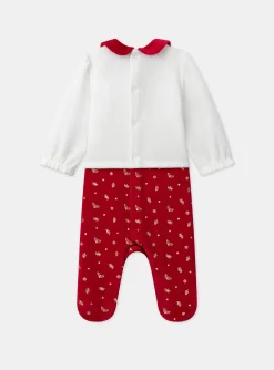 Sergent Major Pyjama & Grenouillère-Dors-bien en velours avec bandeau de No&euml;l