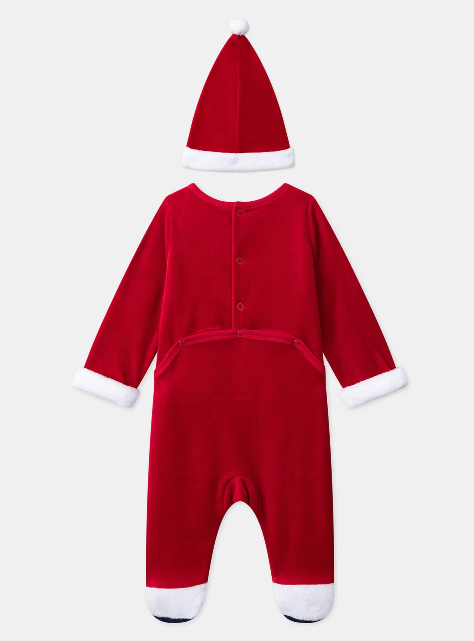 Sergent Major Pyjama & Grenouillère-Dors-bien en velours avec bonnet de Noël