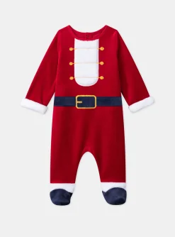 Sergent Major Pyjama & Grenouillère-Dors-bien en velours avec bonnet de Noël