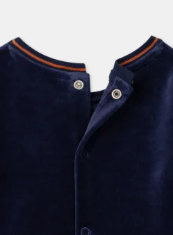 Sergent Major Pyjama & Grenouillère-Dors-bien en velours avec bonnet