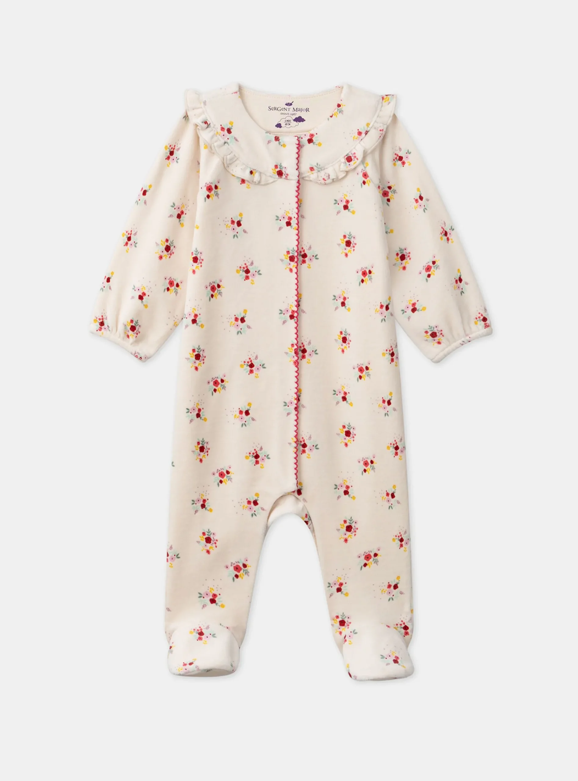 Sergent Major Pyjama & Grenouillère-Dors-bien en velours fleuri