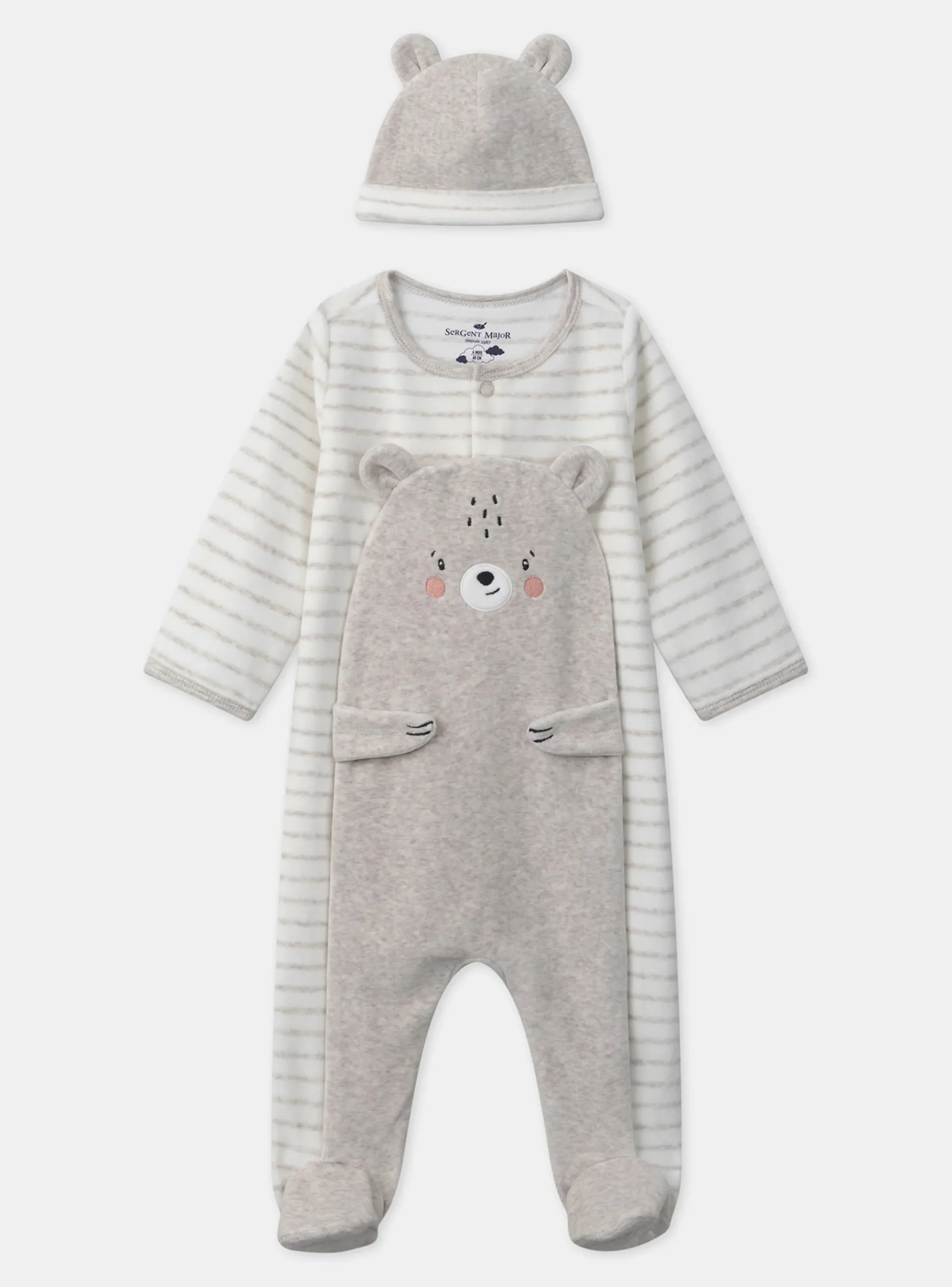 Sergent Major Pyjama & Grenouillère-Dors-bien ours avec bonnet