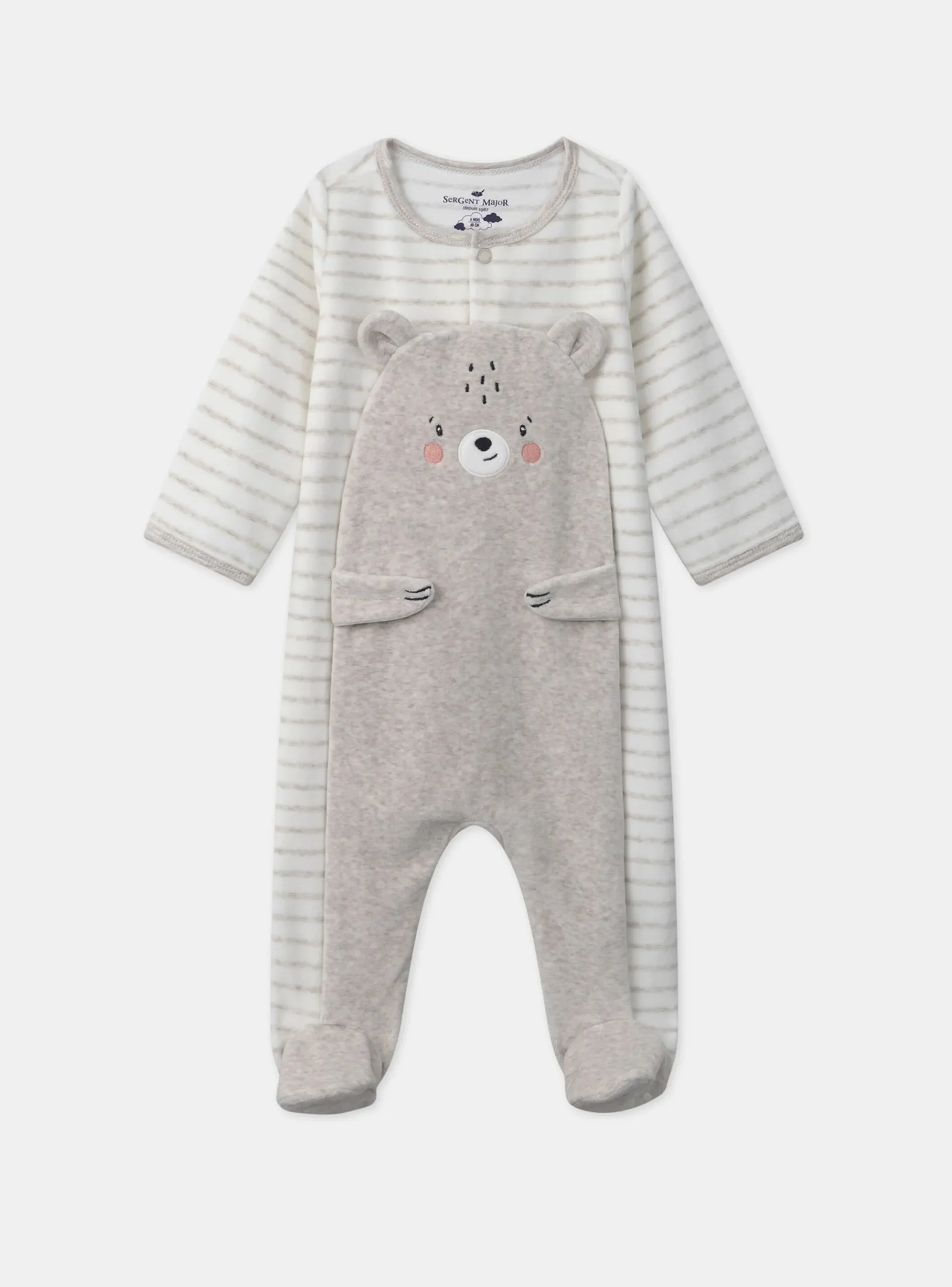 Sergent Major Pyjama & Grenouillère-Dors-bien ours avec bonnet
