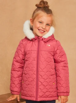 Sergent Major Manteau, Parka & Veste-Doudoune à capuche rose matelassée