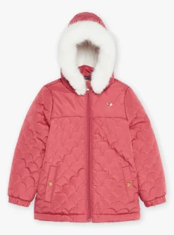 Sergent Major Manteau, Parka & Veste-Doudoune &agrave; capuche rose matelass&eacute;e