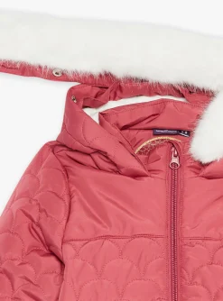 Sergent Major Manteau, Parka & Veste-Doudoune &agrave; capuche rose matelass&eacute;e