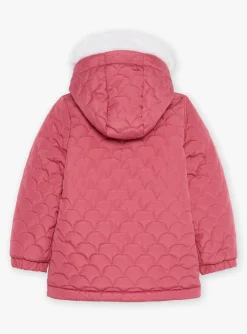 Sergent Major Manteau, Parka & Veste-Doudoune &agrave; capuche rose matelass&eacute;e