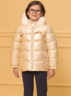 Sergent Major Manteau, Parka & Veste-Doudoune cirée doré à capuche