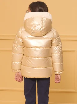 Sergent Major Manteau, Parka & Veste-Doudoune cir&eacute;e dor&eacute; &agrave; capuche