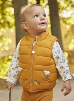 Sergent Major Manteau, Parka & Veste-Doudoune sans manche ambre jaune réversible