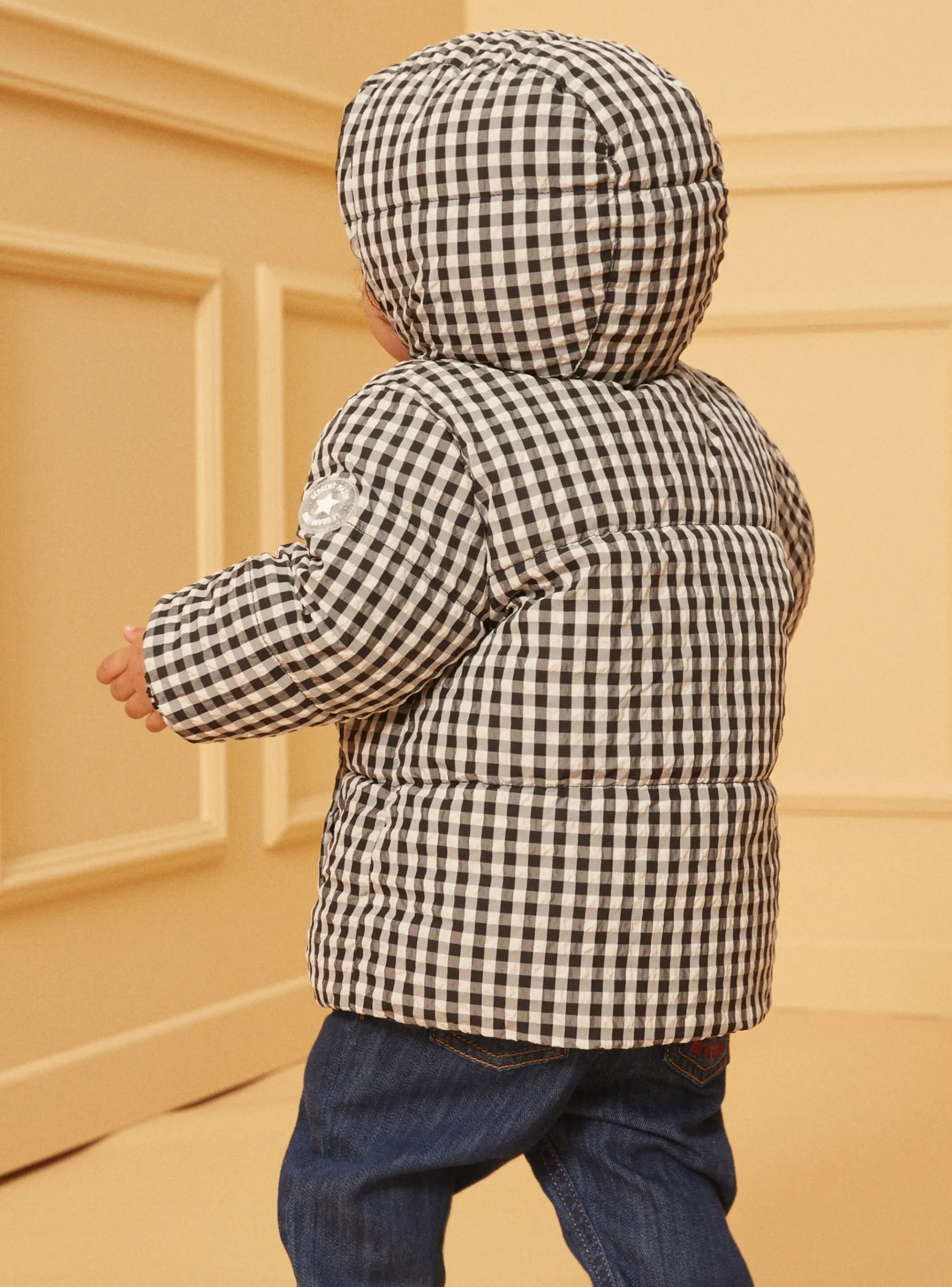 Sergent Major Manteau, Parka & Veste-Doudoune vichy réversible à capuche