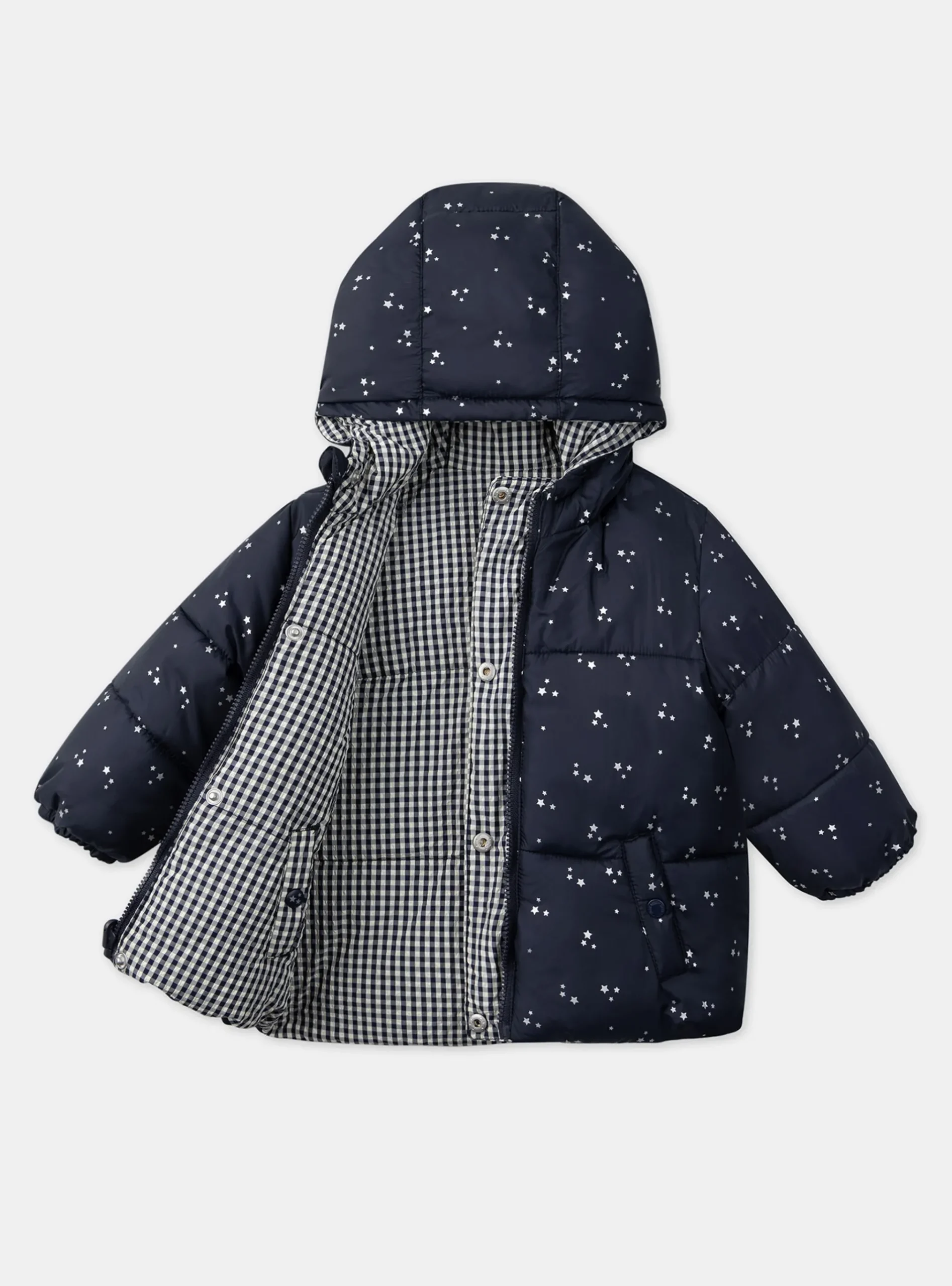Sergent Major Manteau, Parka & Veste-Doudoune vichy réversible à capuche