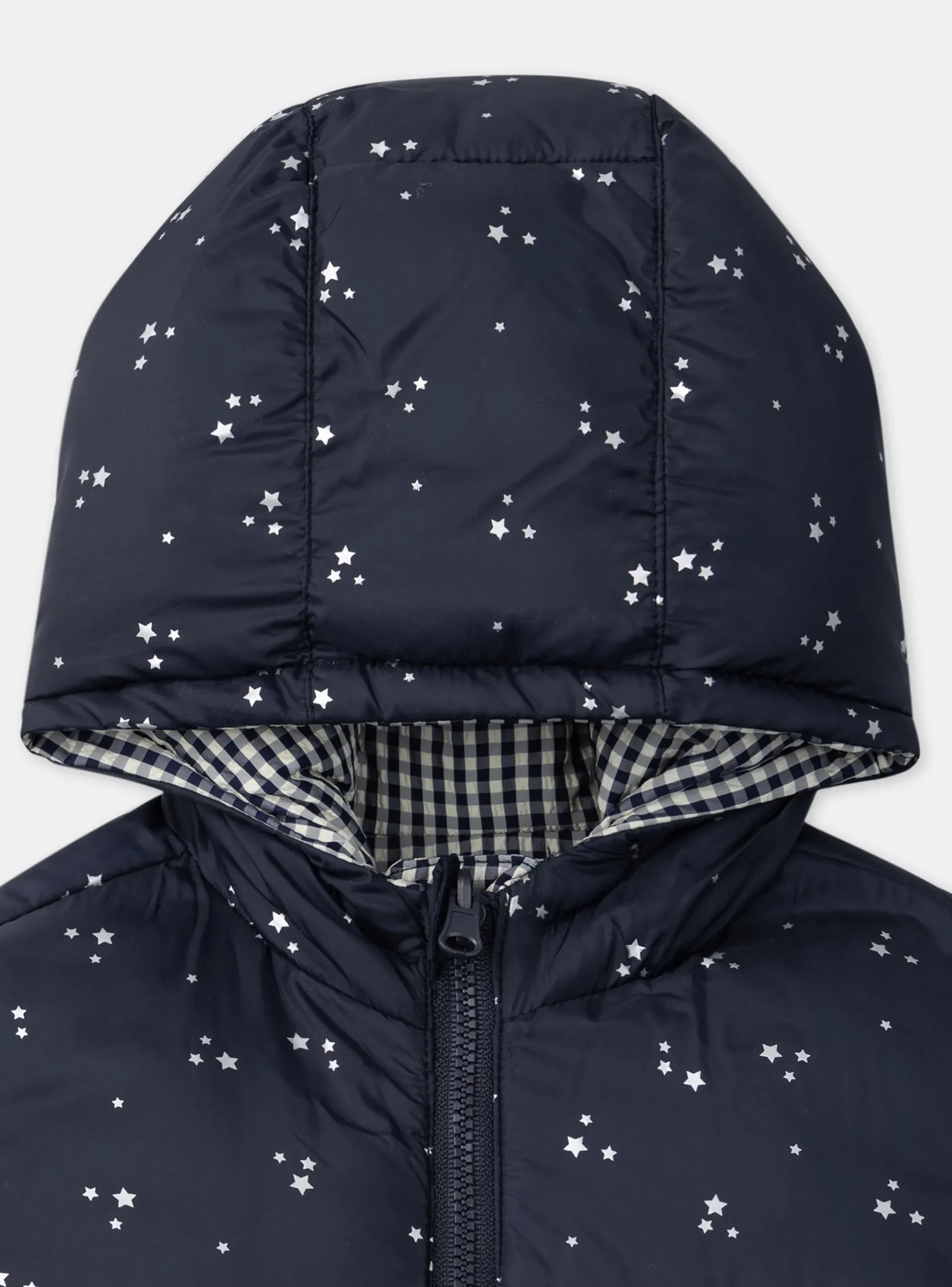Sergent Major Manteau, Parka & Veste-Doudoune vichy réversible à capuche