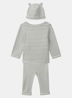 Sergent Major Tenues & Ensembles-Ensemble de naissance en côtes plates haut + pantalon + bonnet