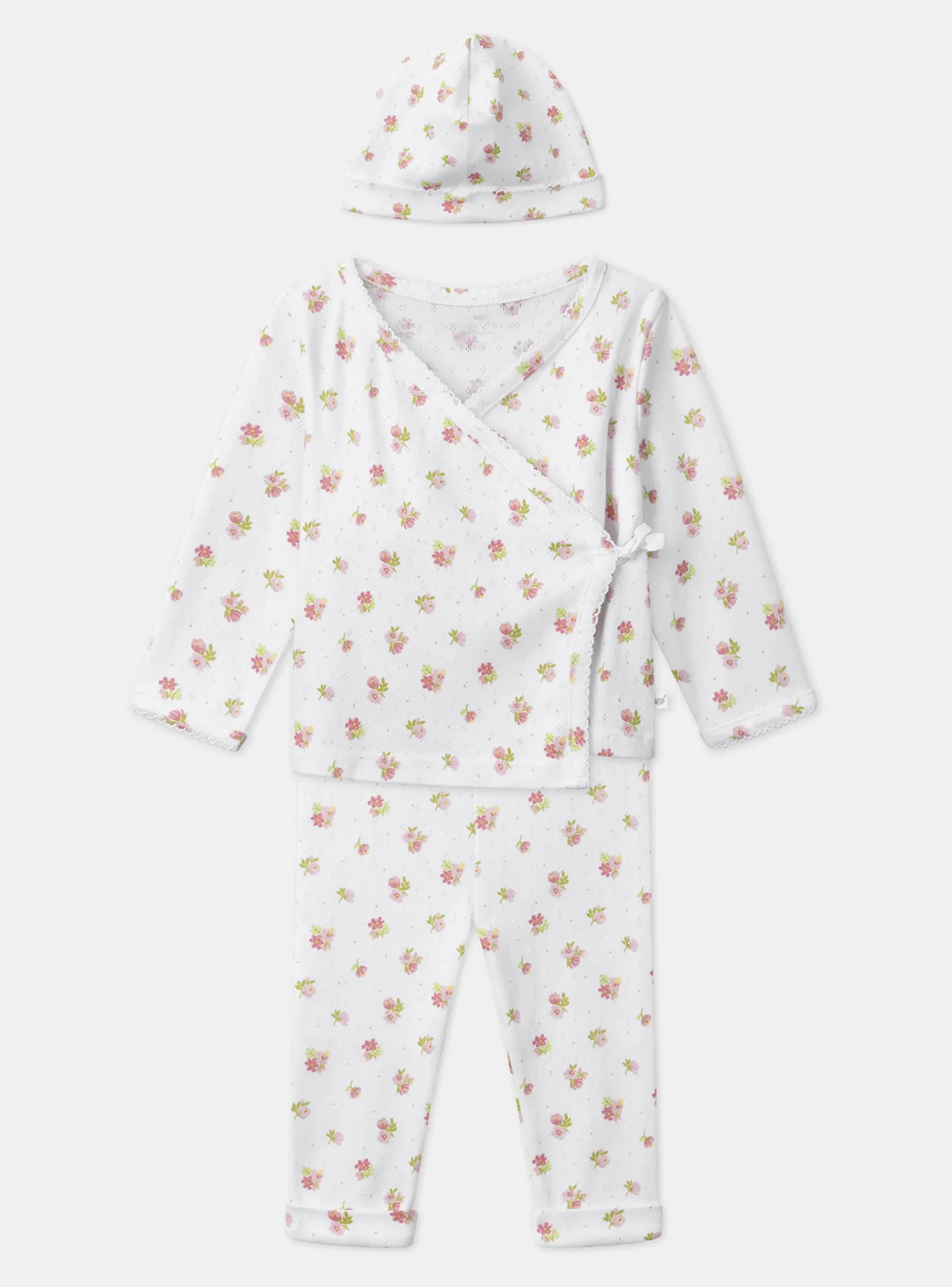 Sergent Major Tenues & Ensembles-Ensemble de naissance en maille ajourée haut + pantalon + bonnet