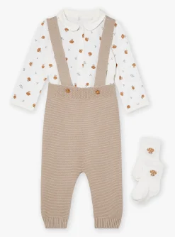 Sergent Major Tenues & Ensembles-Ensemble pantalon, body et chaussettes beige et blanc