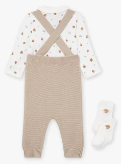 Sergent Major Tenues & Ensembles-Ensemble pantalon, body et chaussettes beige et blanc