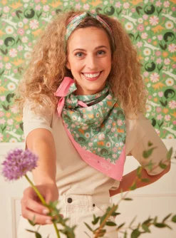Sergent Major Chapeau & Foulard | Bonnet, Echarpe & Gants-Foulard imprimé chats et fleurs