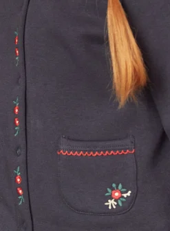 Sergent Major Pull, Gilet & Cardigan-Gilet à broderies fleurs