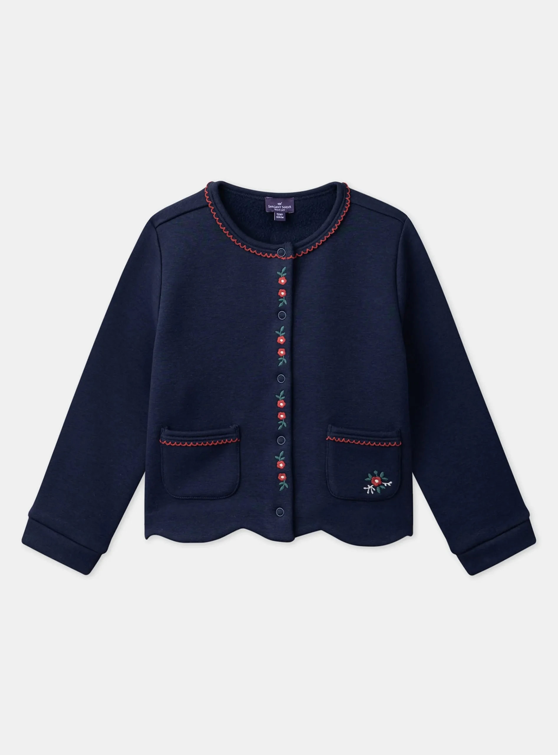 Sergent Major Pull, Gilet & Cardigan-Gilet à broderies fleurs