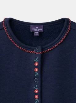 Sergent Major Pull, Gilet & Cardigan-Gilet à broderies fleurs