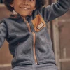 Sergent Major Pull, Gilet & Sweat-Gilet &agrave; capuche gris chin&eacute;