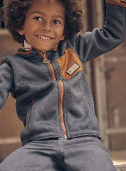 Sergent Major Pull, Gilet & Sweat-Gilet à capuche gris chiné
