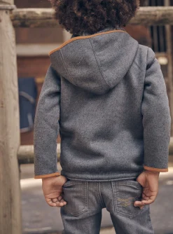 Sergent Major Pull, Gilet & Sweat-Gilet &agrave; capuche gris chin&eacute;