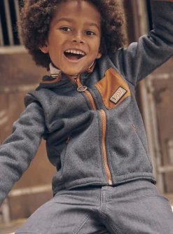 Sergent Major Pull, Gilet & Sweat-Gilet &agrave; capuche gris chin&eacute;