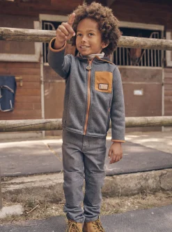 Sergent Major Pull, Gilet & Sweat-Gilet &agrave; capuche gris chin&eacute;
