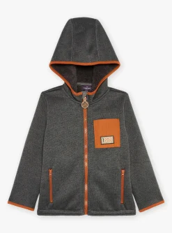 Sergent Major Pull, Gilet & Sweat-Gilet &agrave; capuche gris chin&eacute;
