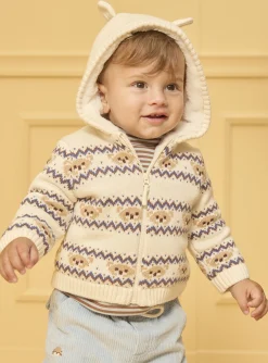 Sergent Major Pull, Gilet & Cardigan-Gilet &agrave; capuche jacquard animaux